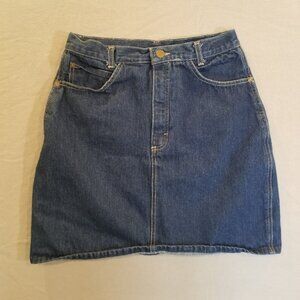 Denim Skirt Size 11/12 Blue Jean Medium Wash 100% Cotton 5 Pocket 26" Short